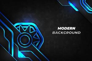 Modern luxury background black and blue with element vector