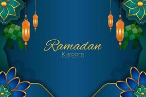 Ramadan kareem islamic background with element vector