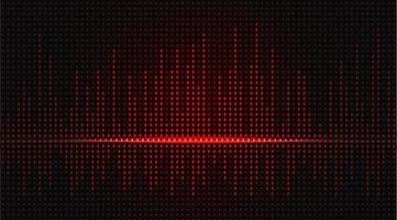 Glowing red dotted sound wave wallpaper. Spotted light graph equalizer with color dodge style background. vector