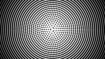 Black and white halftone spiral vortex. Monochrome background with circles motion illusion vector