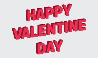 feliz día de san valentín diseño de vector de efecto de texto 3d