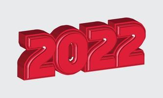 2022 diseño de ilustración de vector de efecto de texto 3d