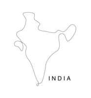 Line art India map. continuous line east world map. vector illustration . single line asia world