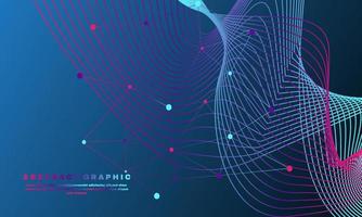 impresionante fondo abstracto geométrico con líneas conectadas y molécula de flujo de onda y comunicación parte 4 vector