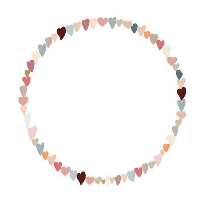 Boho style heart frame simple vector illustration in trendy pastel colors, symbol of love holiday, St Valentine day celebration collection for making cards, banners, modern posters