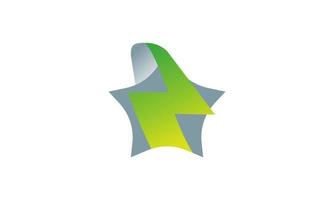 star logo icon green yellow color template vector