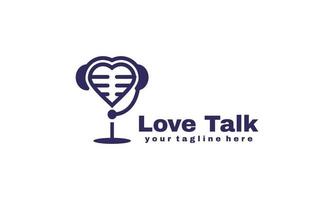 stock vector love chat talk love logo design template