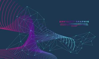 awesome abstract vector colorful expansion of life background connected lines and dots wave flow visualization lines part 1