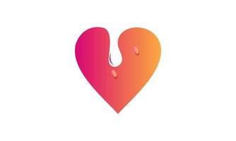 stock abstract love orange pixel logo template design vector