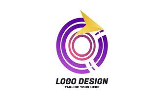 stock vector arrow business logo design template with ribbon concept multiple gradient vector