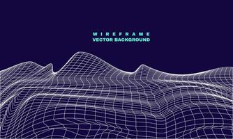 stock vector abstract wireframe landscape cyberspace technology wireframe background vector part 4