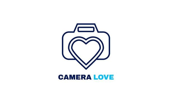 stock vector camera love photography logo icon vector template