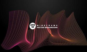 stock illustration abstract wireframe background vector grid digital cyberspace landscape background part 4