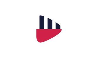 awesome illustration financial triangle red and navy color emblem concept logo inspiration logotype element for template vector