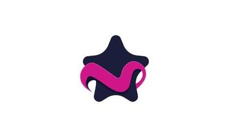 abstract illustration triangle emblem pink and navy color concept logo inspiration logotype element for template vector