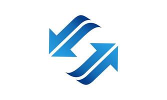 awesome abstract curved shapes arrow color design logo template for business company Technology media vector