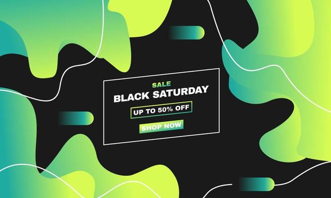 gradient modern green black saturday banner concept vector