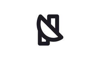 abstract letter n logo initial mockup monogram square geometric shape minimalist vector