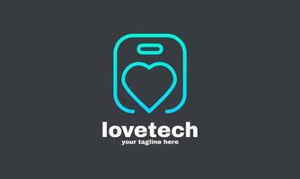 stock illustration abstract creative love tech logo modern business company vector