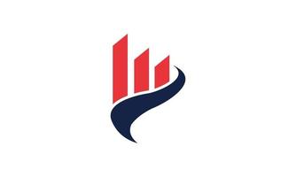 awesome illustration finance arrow symbol design template with navy and red color logo icon vector isolated