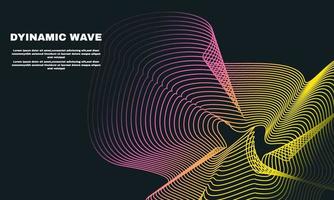 stock illustration background abstract with a colored dynamic waves line and particles illustration vector