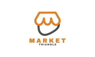 abstract triangle Market shop line icon design vector