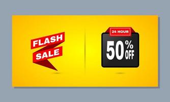 abstract 24 hour flash sale banner design vector