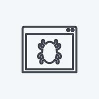 Web Crawler Icon in trendy line style isolated on soft blue background vector