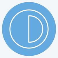 Half Pie Chart Icon in trendy blue eyes style isolated on soft blue background vector