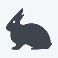 Pet Rabbit Icon in trendy glyph style isolated on soft blue background vector