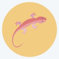 icono de lagarto mascota en un estilo moderno y plano aislado en un fondo azul suave vector