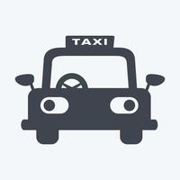icono de taxi en estilo de glifo de moda aislado en fondo azul suave vector