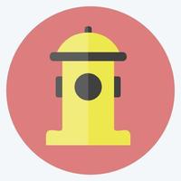 Fire Hydrant Icon in trendy flat style isolated on soft blue background vector