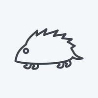 Pet Hedgehog Icon in trendy line style isolated on soft blue background vector