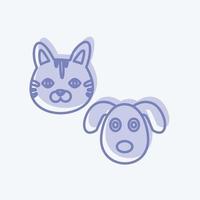 ícono de mascotas en un moderno estilo de dos tonos aislado en un fondo azul suave vector