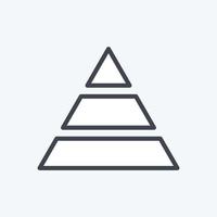 icono de gráfico piramidal en estilo de línea de moda aislado en fondo azul suave vector