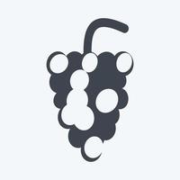 Grapes Icon in trendy glyph style isolated on soft blue background vector