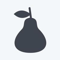 Pear Icon in trendy glyph style isolated on soft blue background vector