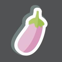 Eggplant Sticker in trendy isolated on black background vector