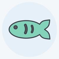 Pet Fish I Icon in trendy color mate style isolated on soft blue background vector
