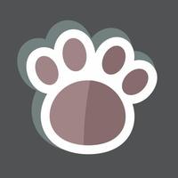 Paw Sticker in trendy isolated on black background vector