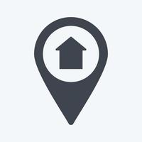 Home Location Icon in trendy glyph style isolated on soft blue background vector