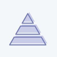 Pyramid Chart Icon in trendy two tone style isolated on soft blue background vector