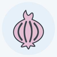 Onion Icon in trendy color mate style isolated on soft blue background vector