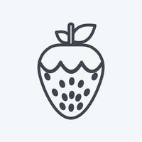 Strawberry Icon in trendy line style isolated on soft blue background vector