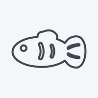 Pet Fish II Icon in trendy line style isolated on soft blue background vector