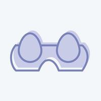 Eggs Icon in trendy two tone style isolated on soft blue background vector