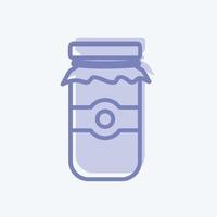 Jam Jar Icon in trendy two tone style isolated on soft blue background vector