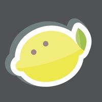 Lemon Sticker in trendy isolated on black background vector