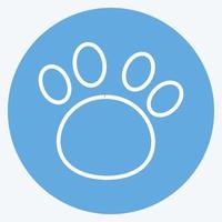Paw Icon in trendy blue eyes style isolated on soft blue background vector